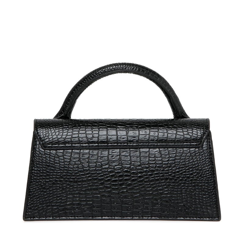 KLEIO Vegan Leather Top Crossbody Sling Handbag for Women - Black - Image 5